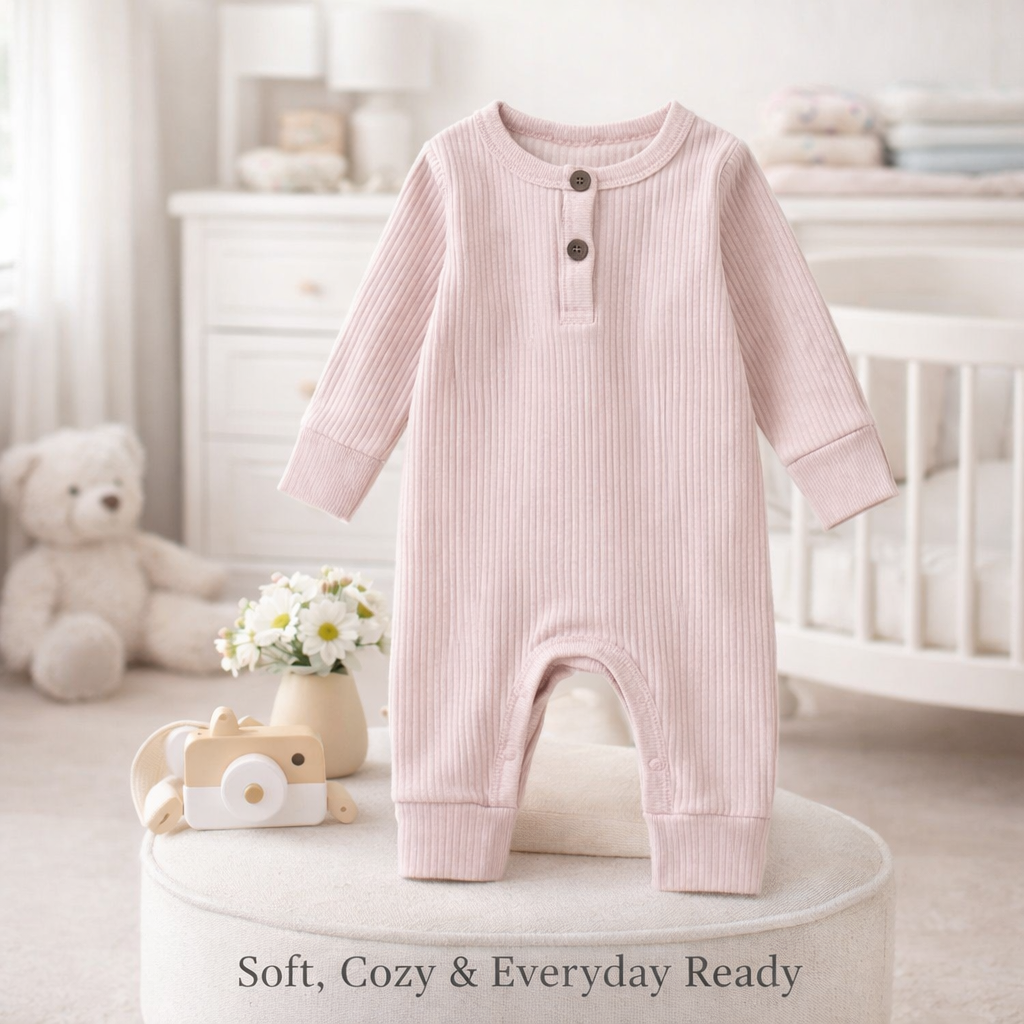 LittleCloud ribbed baby romper.