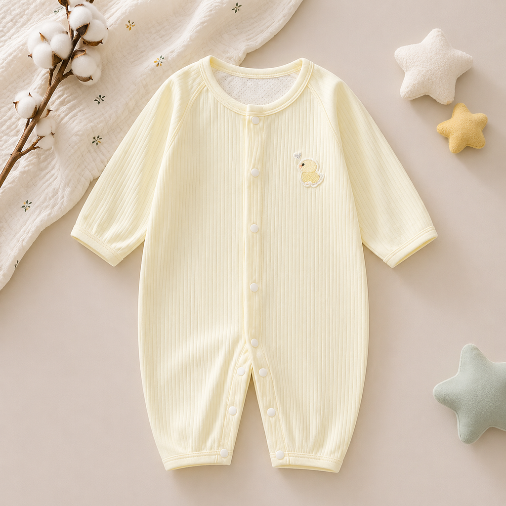 Summer Baby Mesh Romper – Lightweight Long Sleeve Jumpsuit