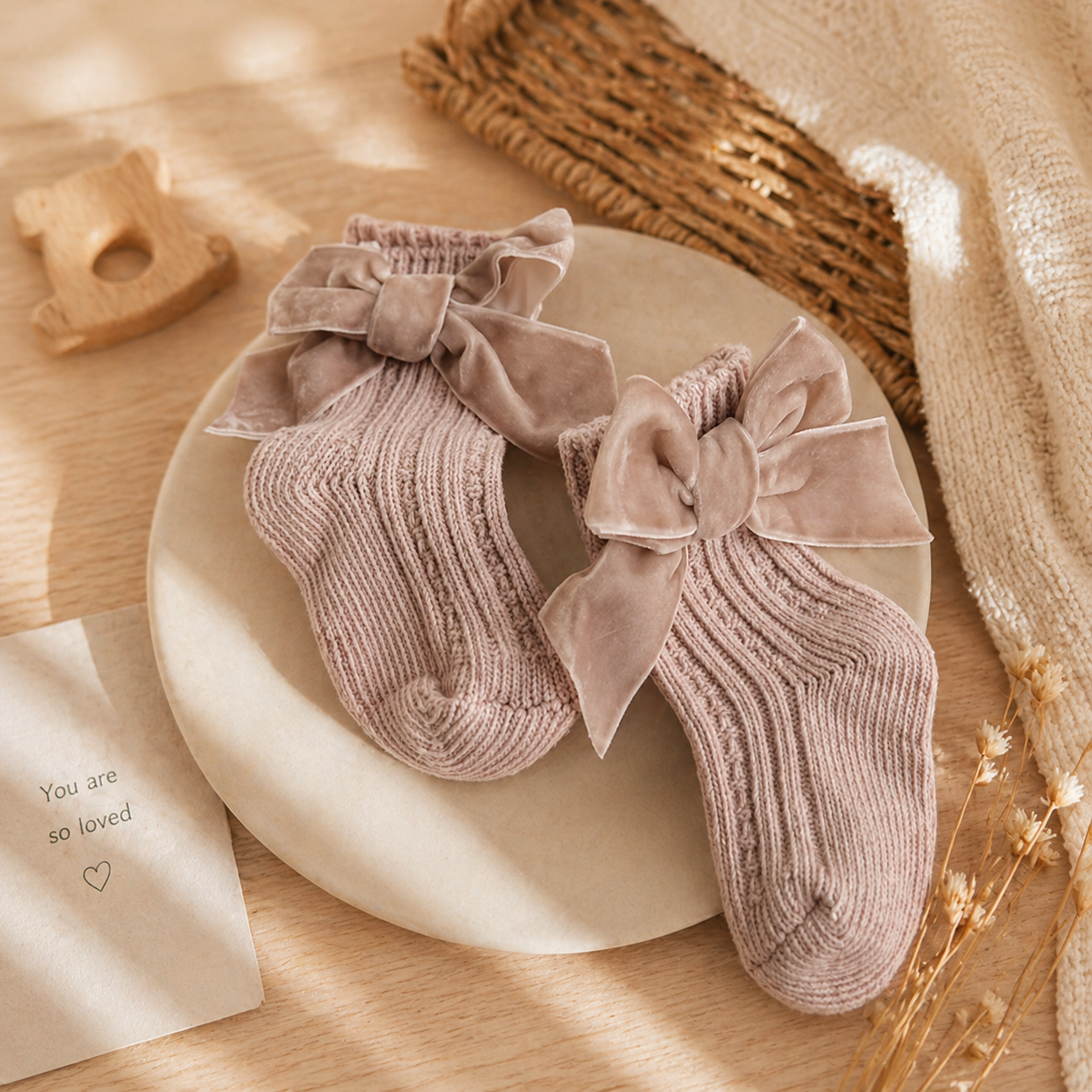 LuxeBow™ Cotton Baby Socks