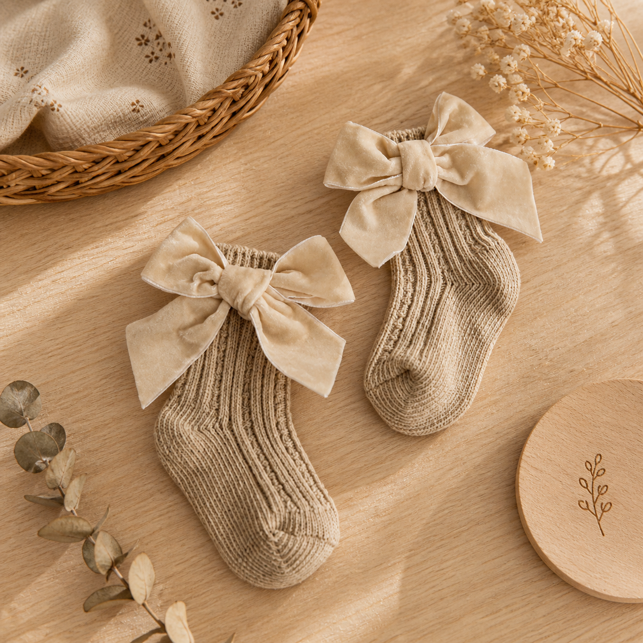 LuxeBow™ Cotton Baby Socks