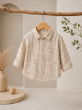 Beige Essential Plaid Shirt