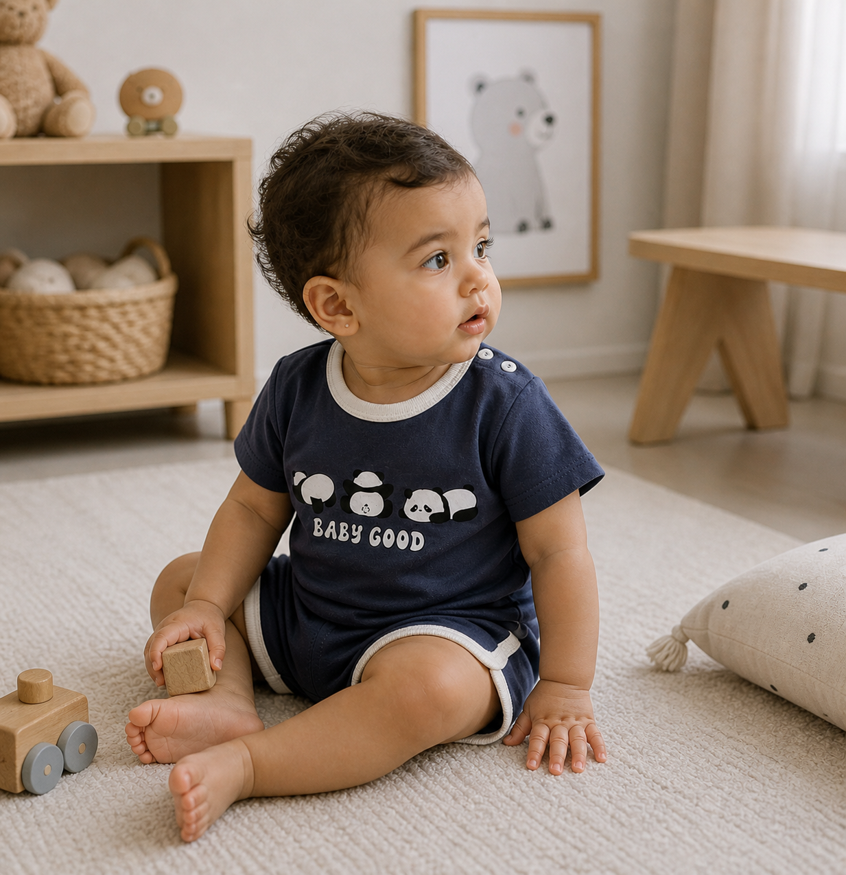 Baby Blue Panda Bear Outfit