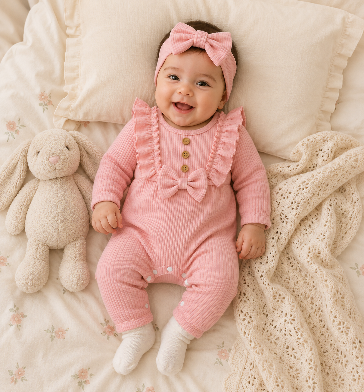 Blush Belle Ruffle Romper Set