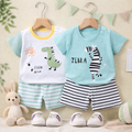 Dino & Zebra Kids Set – Soft Cotton 2-Piece Outfit